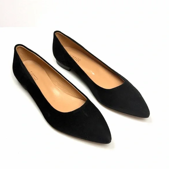 New Barneys New York Black Suede Flats Pointed Toe 36,5 US 6,5 - Picture 2 of 11